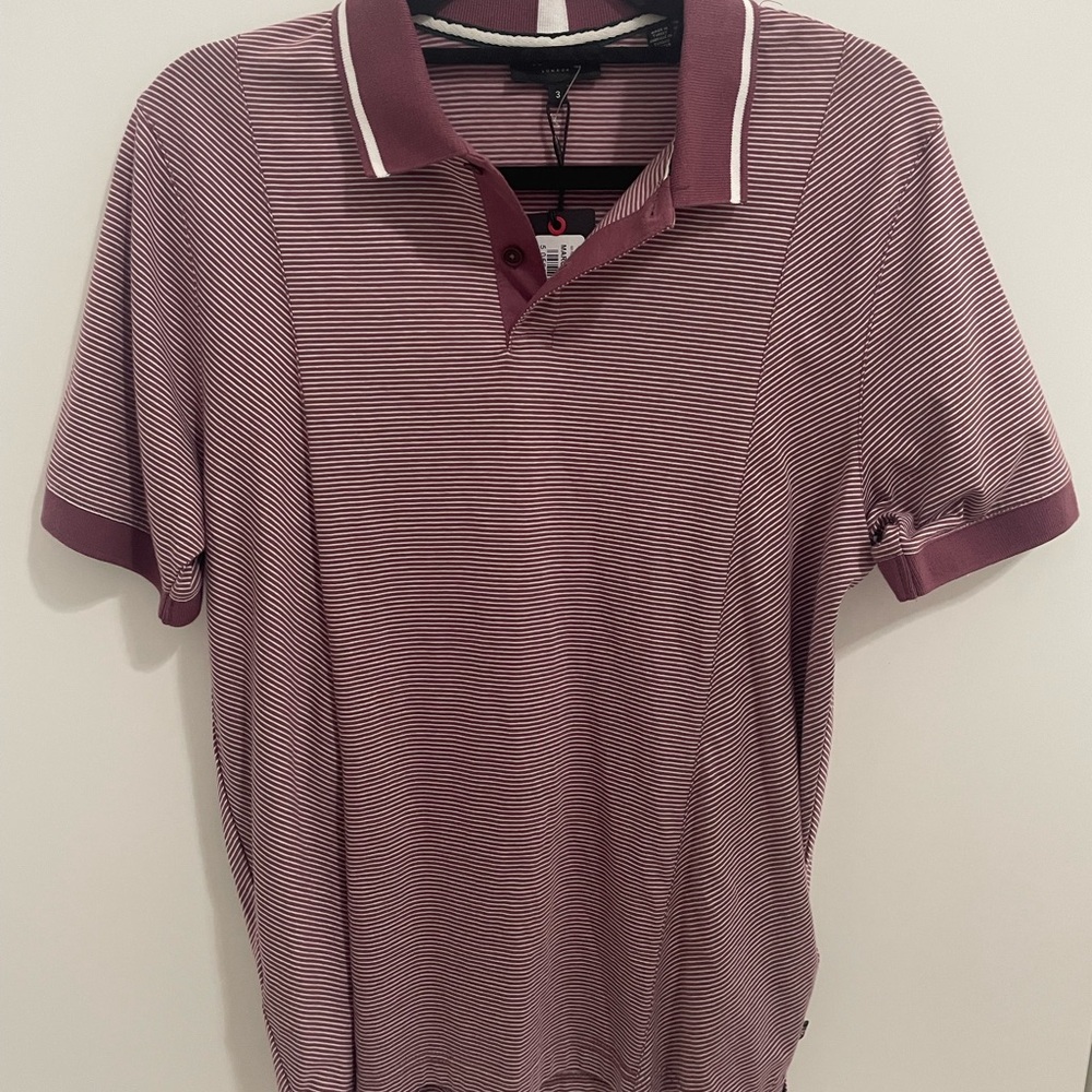 Brand New Ted Baker Striped Panelled Polo Shirt Classic Design